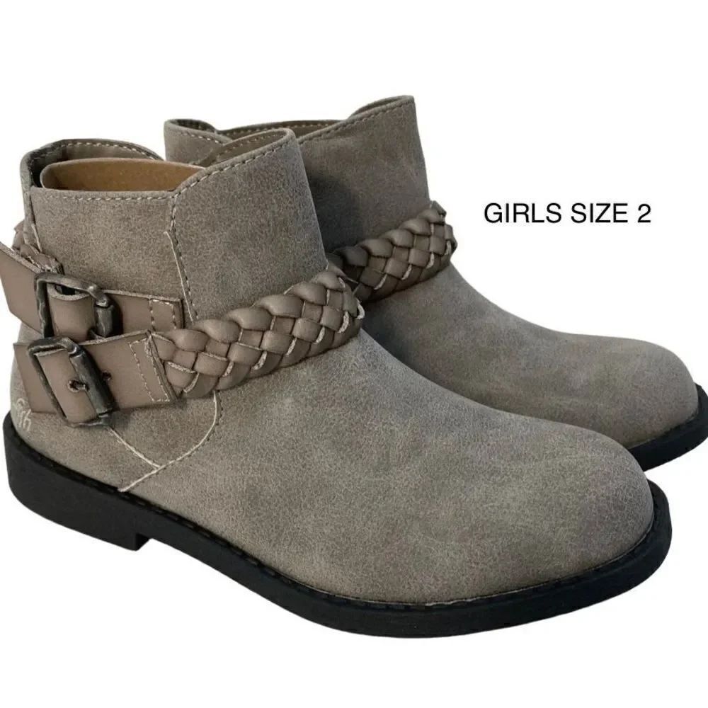 Blowfish Malibu Girls Size 2 Keepsake-k Ankle
Boot in Smokey Gray